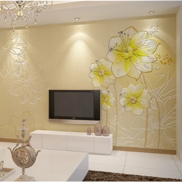 Floral-Pattern Ceramic Wall Tile 600x600mm