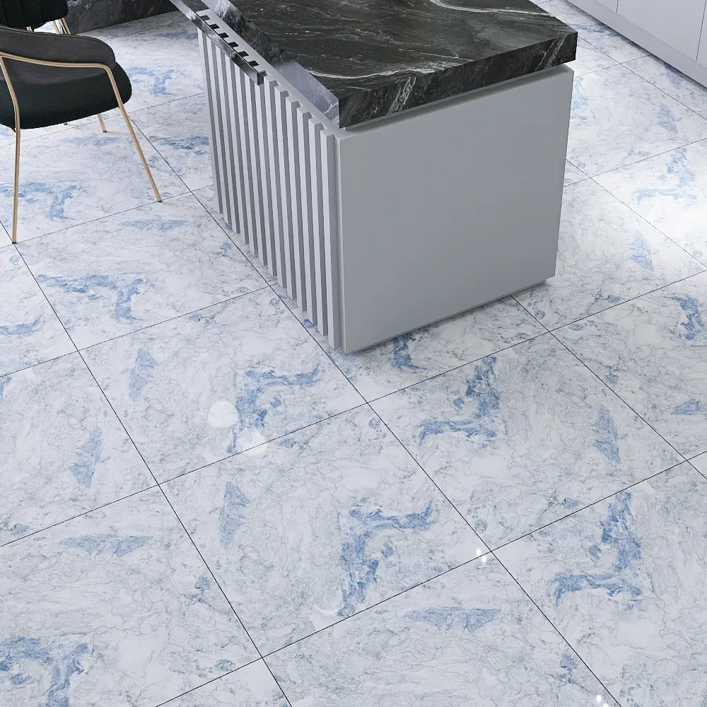 Marble-Look White Polished Porcelain Wall And Floor Tile 600x600mm