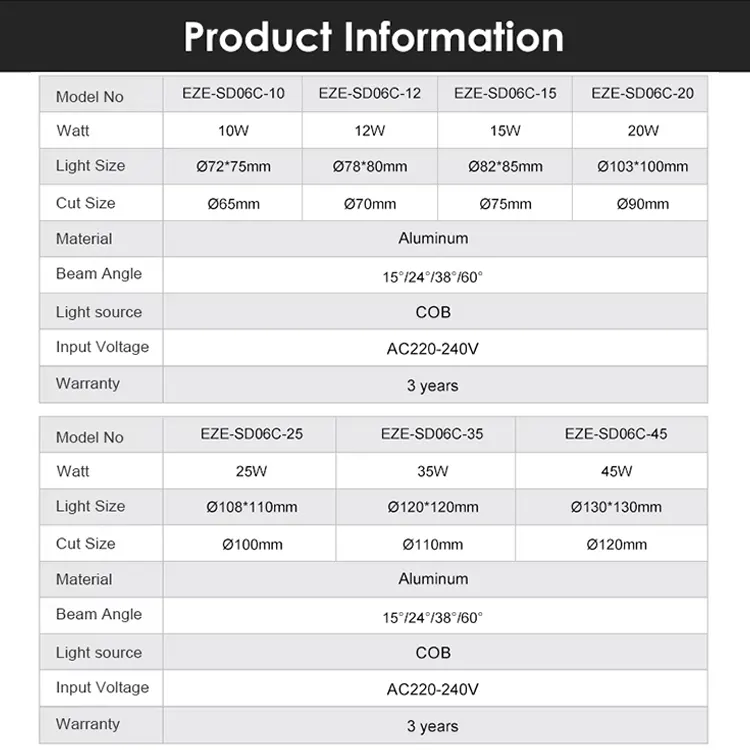 Aluminum LED Spotlight 10-20W with Remote Control