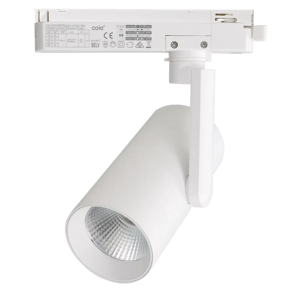 Aluminum COB LED Track Spotlight 24-36W for 4-Wire Track