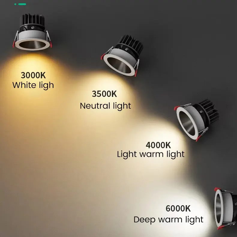Anti-Glare Recessed Round Aluminum LED Downlight 7-12W
