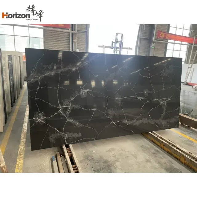 Carrara Black Engineered Quartz Slab 3200x1600mm