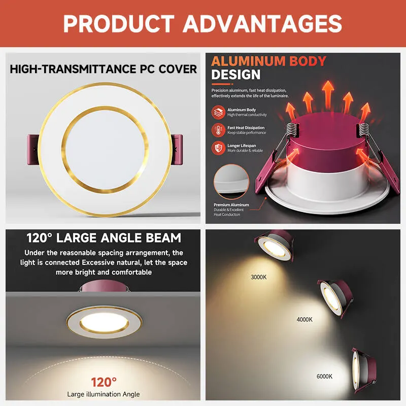 Recessed Aluminum LED Downlight 5W For Indoor Lighting