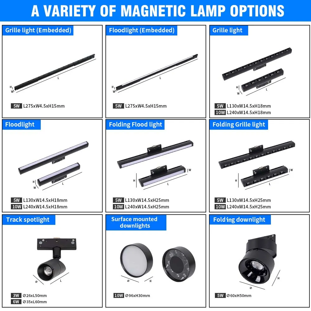 Slim Recessed Aluminum Magnetic LED Track Spotlight 1-24W 48V