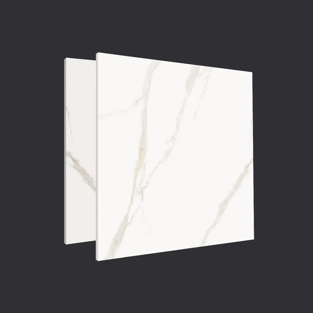 Glossy Stone-Look Porcelain Floor Tile 600x600mm