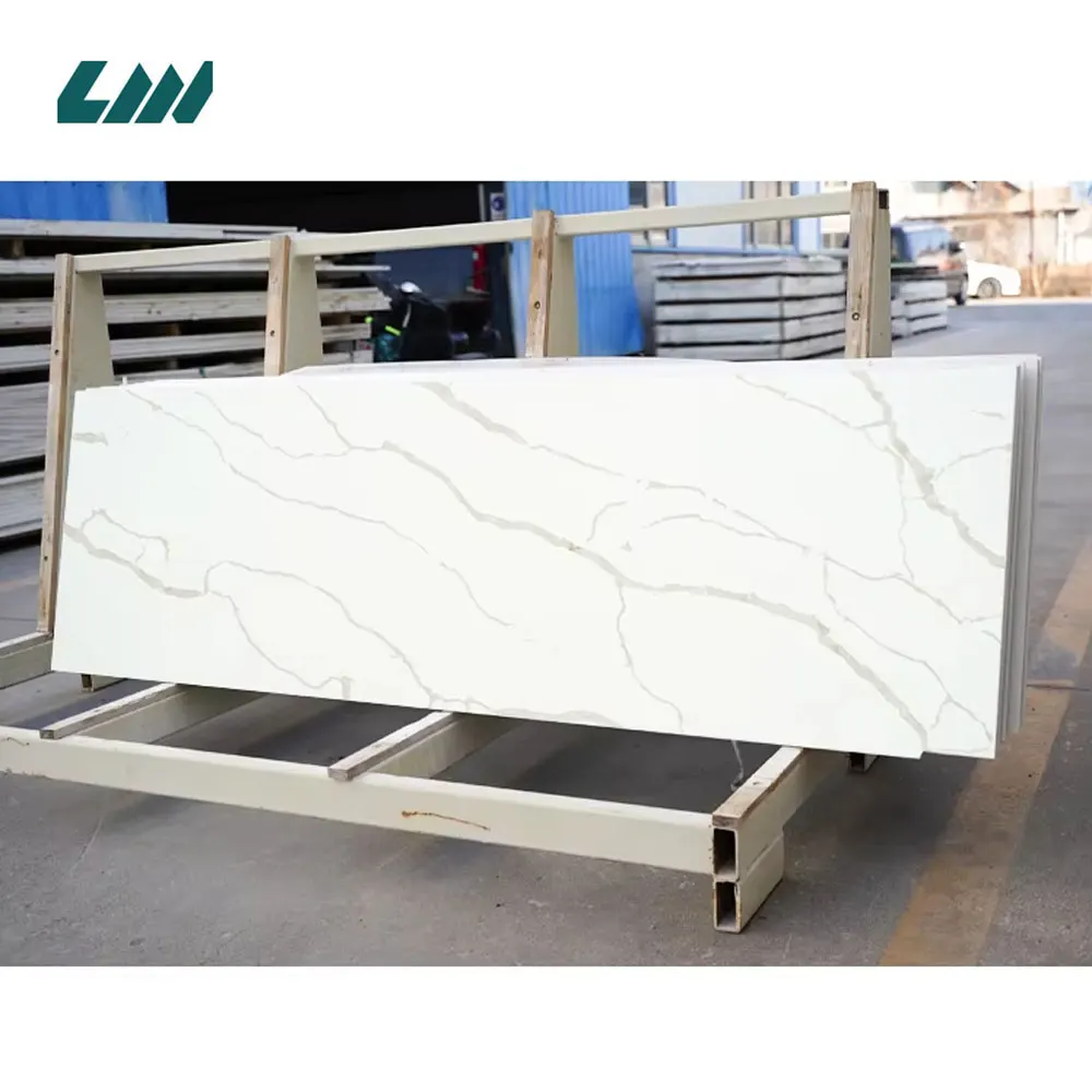 Silica-Free White Engineered Quartz Slab 3200x1600mm
