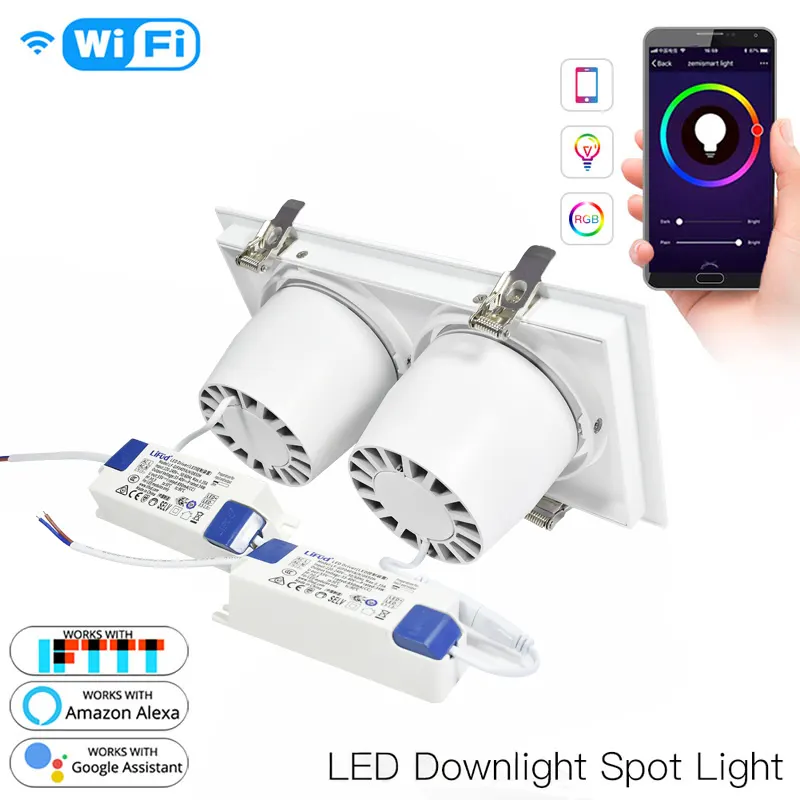 Recessed Rectangular Aluminum LED Grille Spotlight