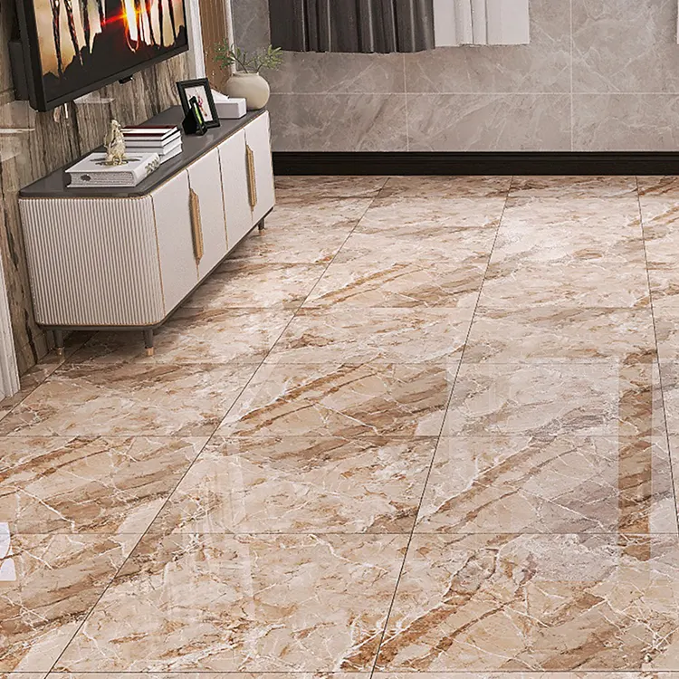 Marble-Look Polished Porcelain Floor Tile 600x600mm