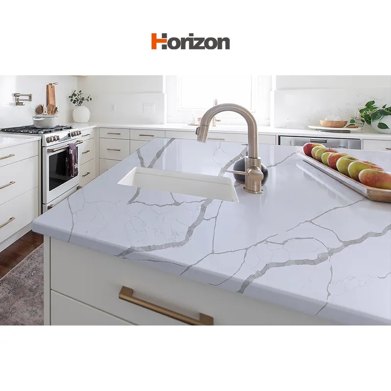 Calacatta White Engineered Quartz Slab 3200x1600mm