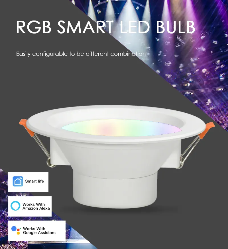 WiFi Recessed PC LED Downlight 9W 2700-6500K