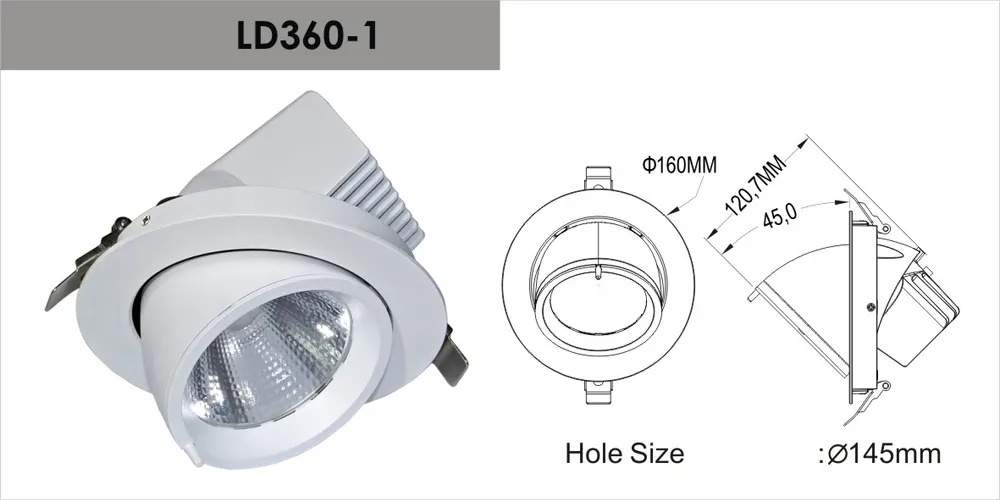 Adjustable Recessed Aluminum LED Downlight