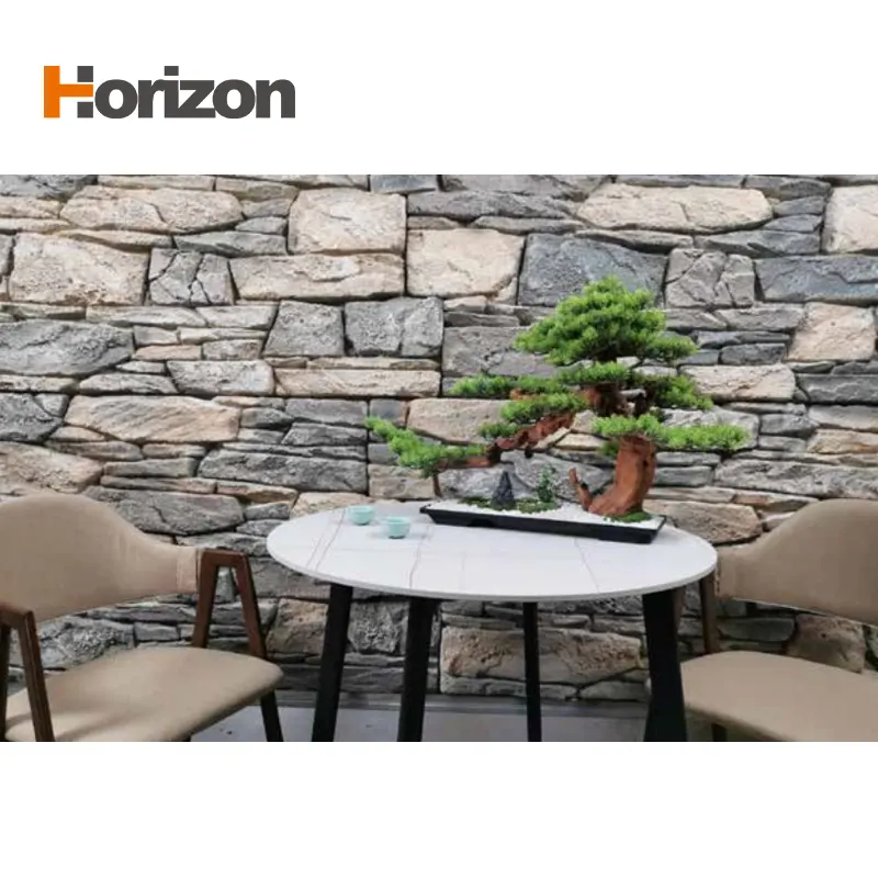 3D-Textured PU Stone-Look Wall Panel For Interior And Exterior Wall Cladding