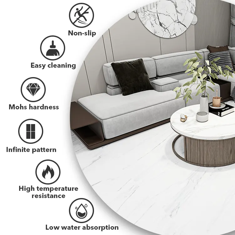 Non-Slip Stone-Look Porcelain Floor Tile 600x600mm