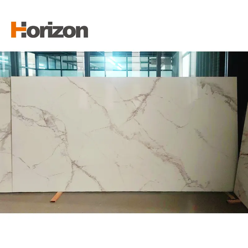 3D-Printed Marble-Look White Engineered Quartz Slab