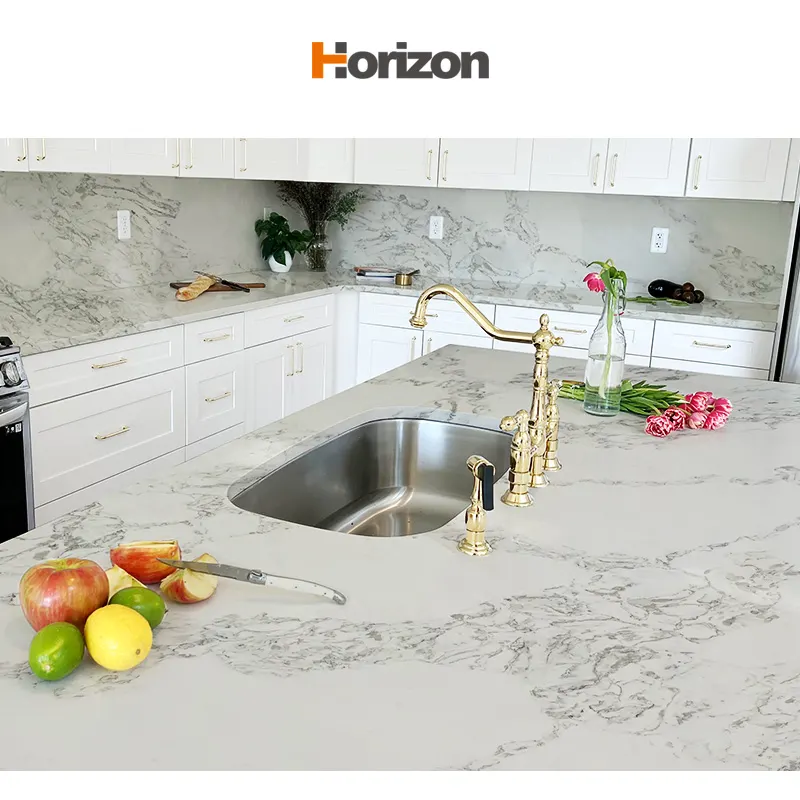 White Engineered Quartz Slab 3200x1600mm product sample