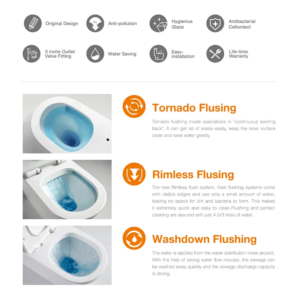 Dual-Flush Two-Piece Ceramic Toilet