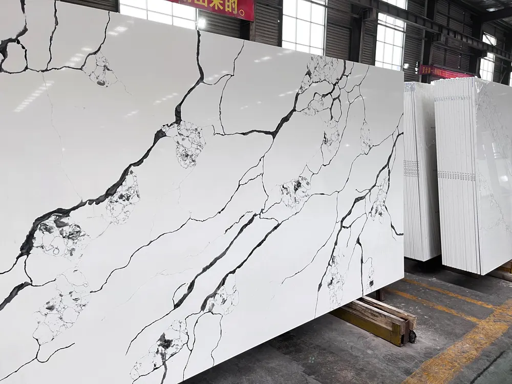 Calacatta White Engineered Quartz Slab 3200x1600mm