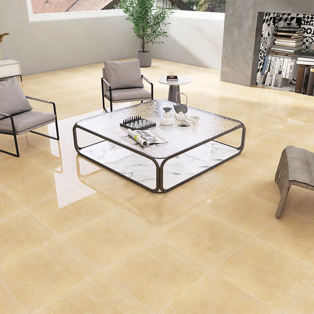 Marble-Look Polished Porcelain Floor Tile 600x600mm