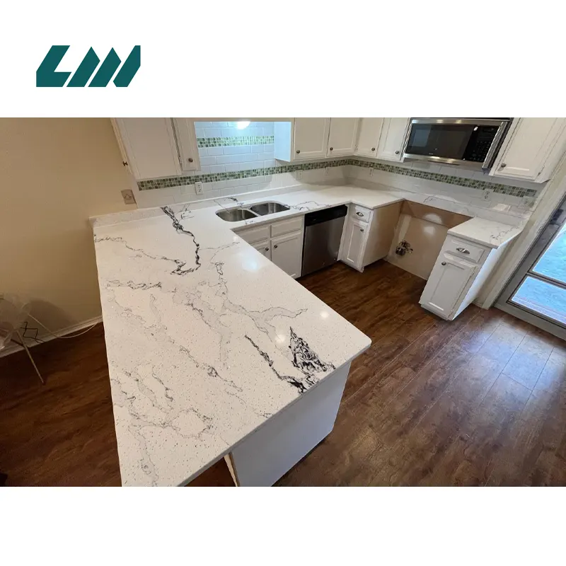 Jade-Look White Engineered Quartz Slab 3200x1600mm