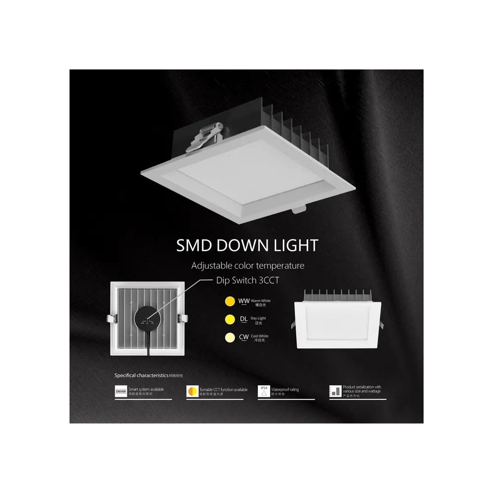 Tuya Smart Recessed Square LED Panel Light 9-45W