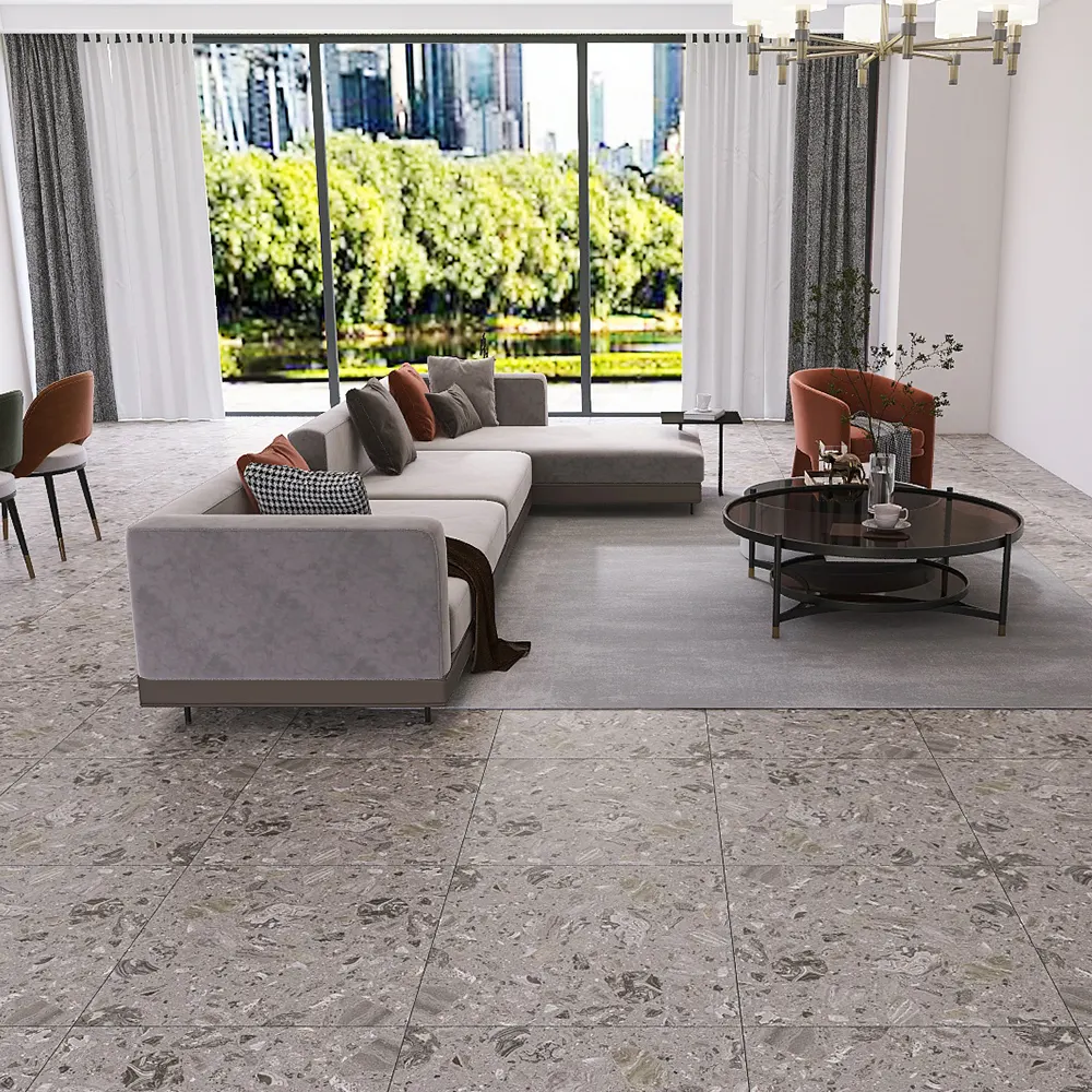 Non-Slip Terrazzo-Look Porcelain Outdoor Tile 600x600mm