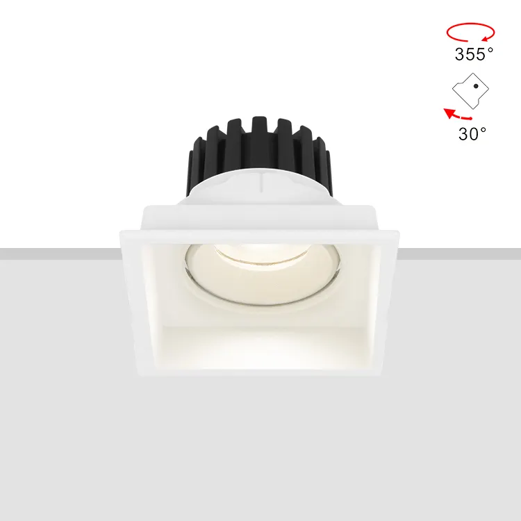 Anti-Glare Adjustable Recessed COB LED Downlight 8-28W IP65