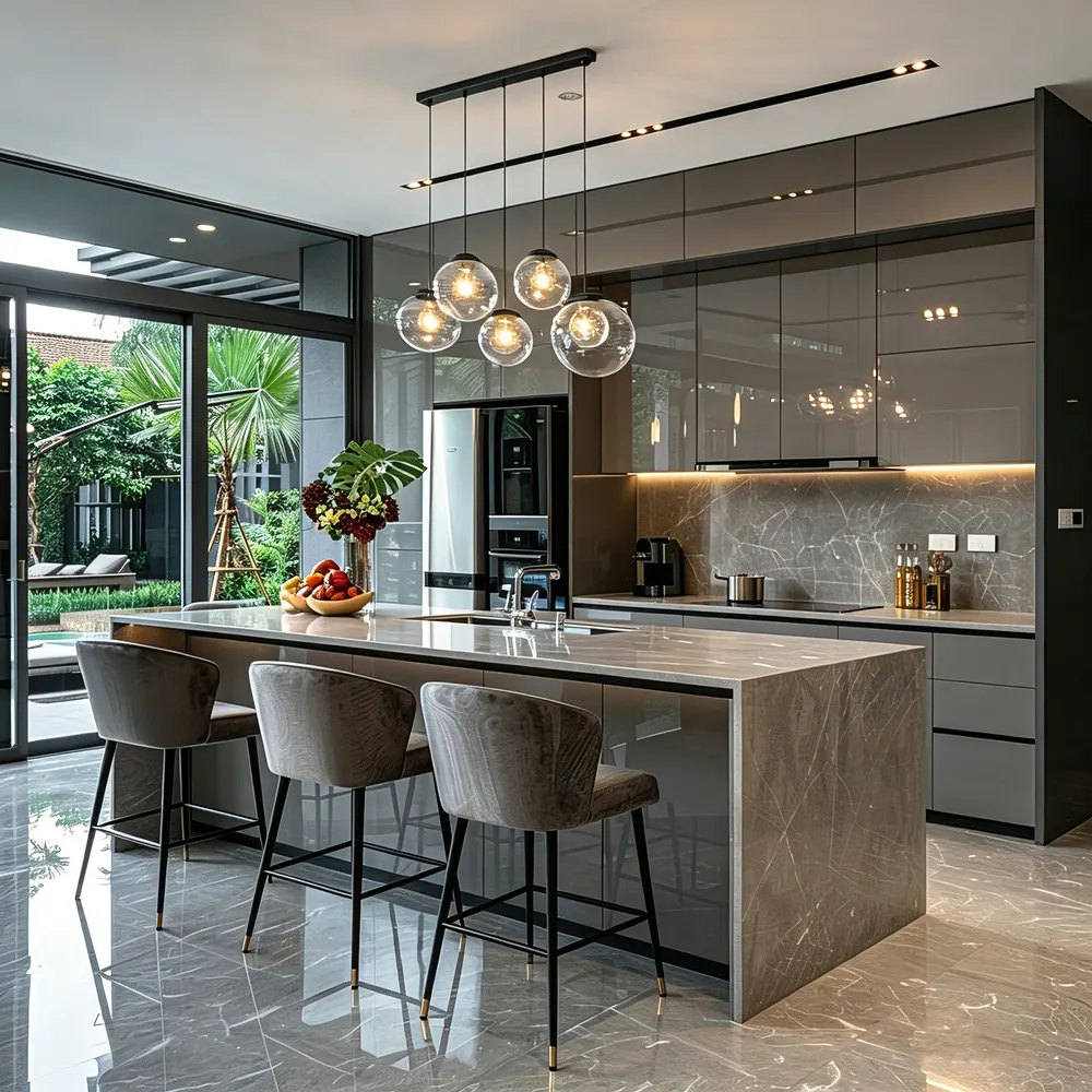Modern Melamine Custom Kitchen Cabinet Custom Size