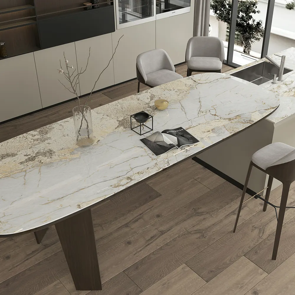 Marble-Look Polished Sintered Stone Slab 1600x3200mm