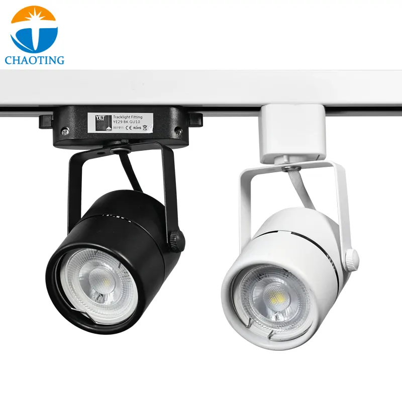 Adjustable Surface-Mounted Aluminum Track Spotlight Housing Black/White GU10/MR16