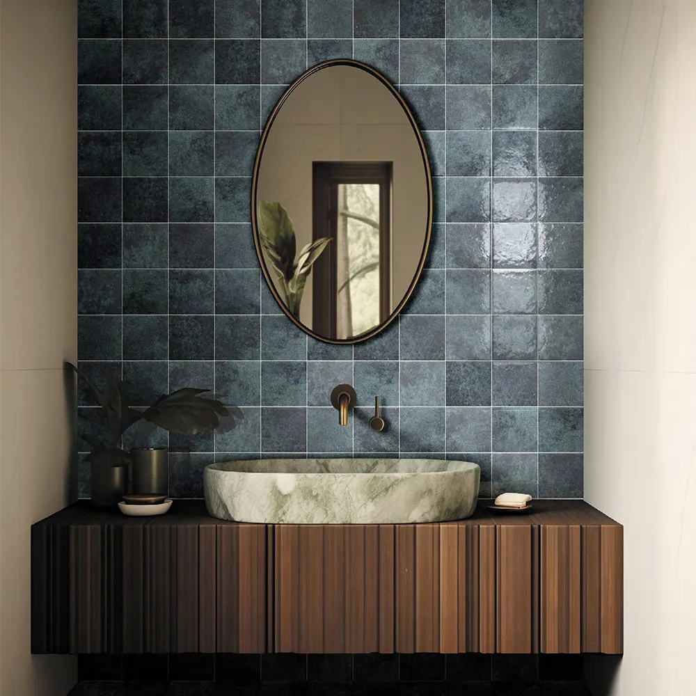 Non-Slip Stone-Look Matte Porcelain Swimming Pool Tile 300x600mm