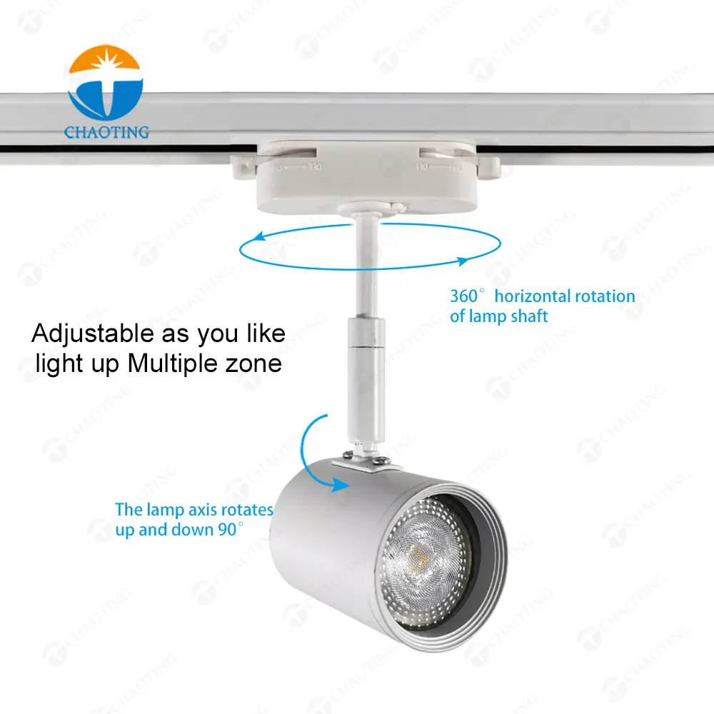 Adjustable Aluminum Track Spotlight Housing Black/White GU10/MR16