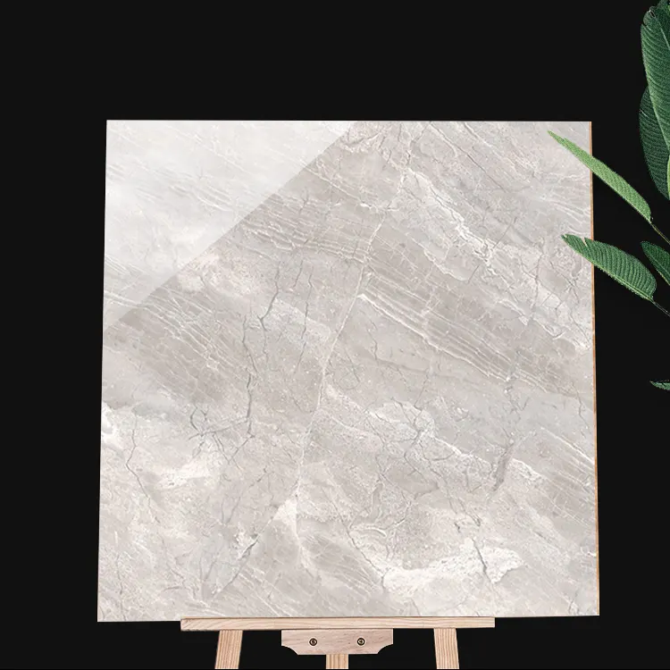 Marble-Look Gray Porcelain Floor Tile 600x600mm
