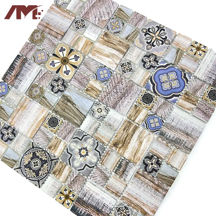 Wood-Look Matte Glass Mosaic Tile 297x297x7mm