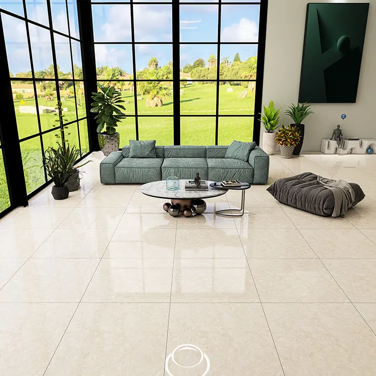 Non-Slip Stone-Look Polished Porcelain Floor Tile 800x800mm