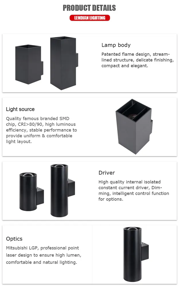 Aluminum LED Wall Light Black/White 5-20W IP65