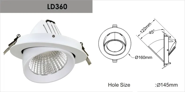 Rotatable Recessed Aluminum LED Downlight