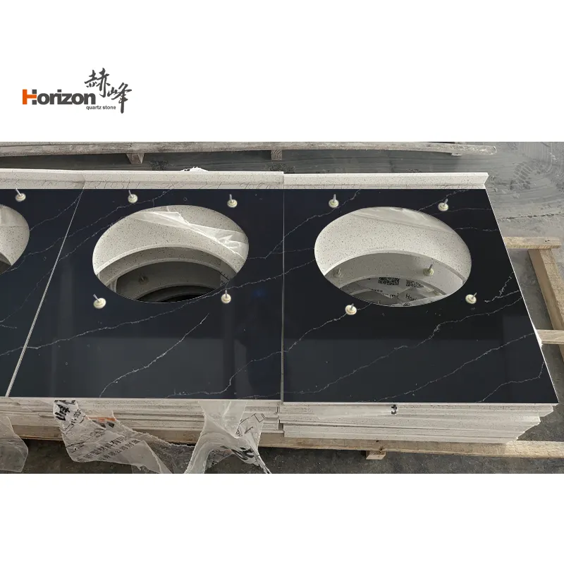 Calacatta White/Black Engineered Quartz Slab 3200x1600mm