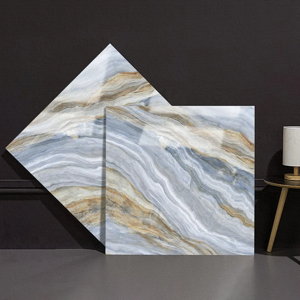 Stone-Look Polished Porcelain Floor Tile 600x600mm