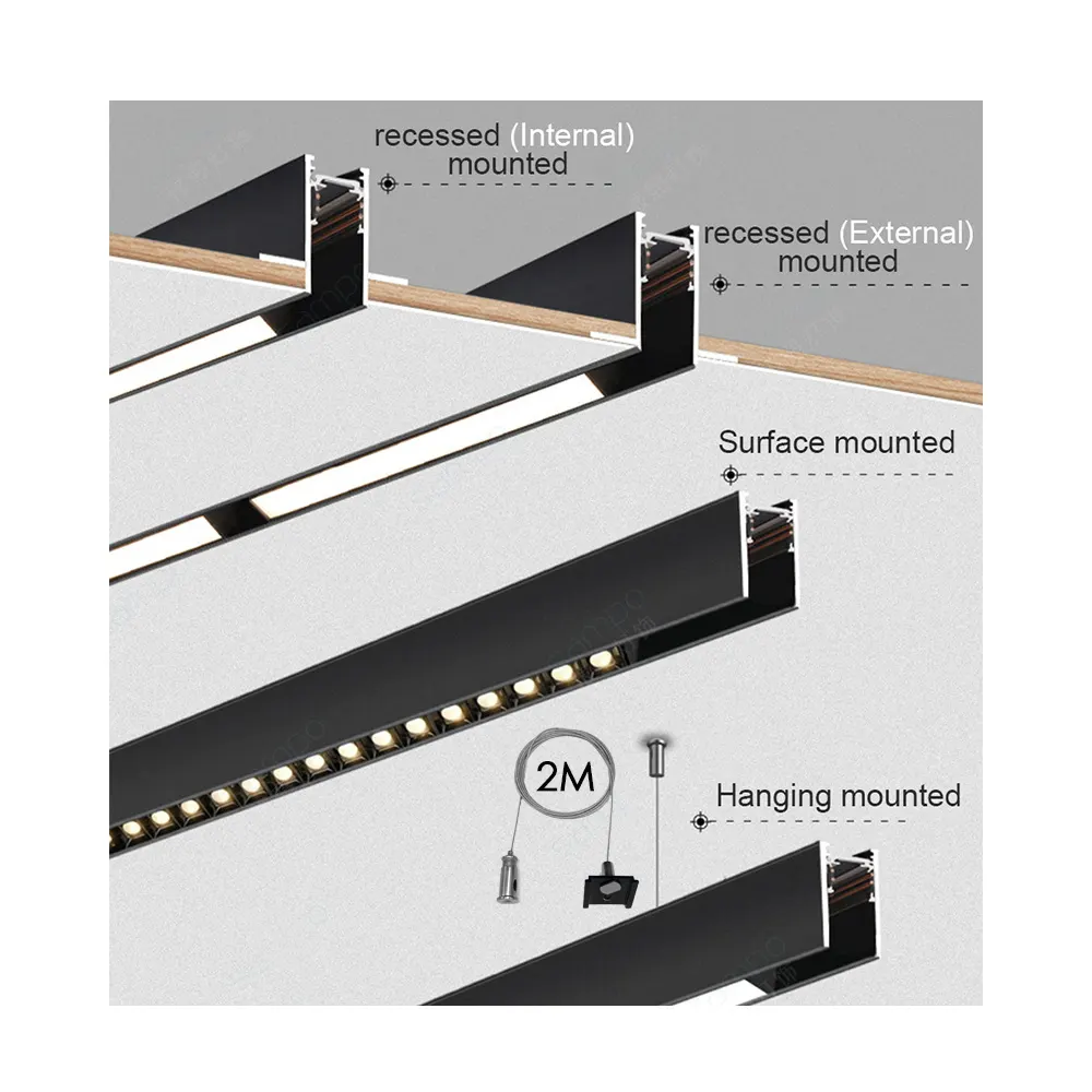 Recessed Aluminum Magnetic LED Track Spotlight 10-30W