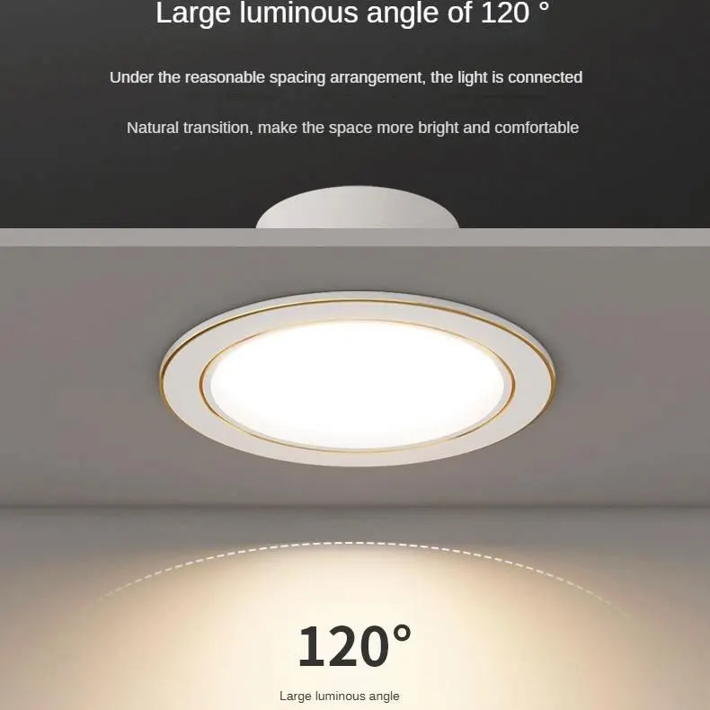 Anti-Glare Dimmable Recessed COB LED Downlight 6/7W