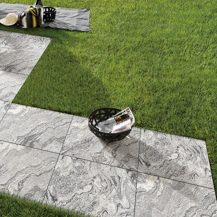 Non-Slip Granite-Look Gray Matte Porcelain Outdoor Tile 600x600mm