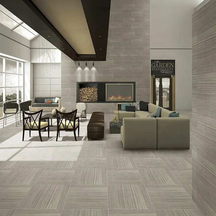 Concrete-Look Gray Glazed Porcelain Floor Tile 600x600mm