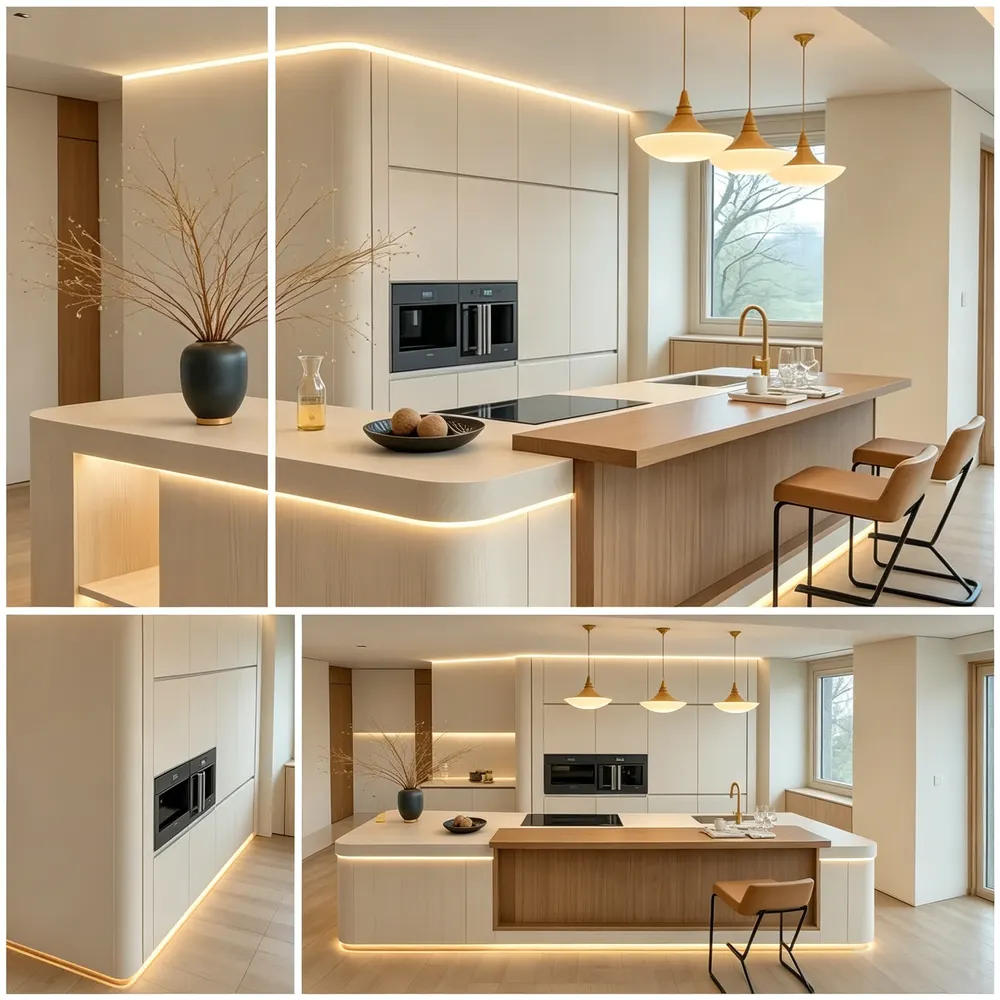 Modern MDF Modular Kitchen Cabinet Set With Kitchen Island