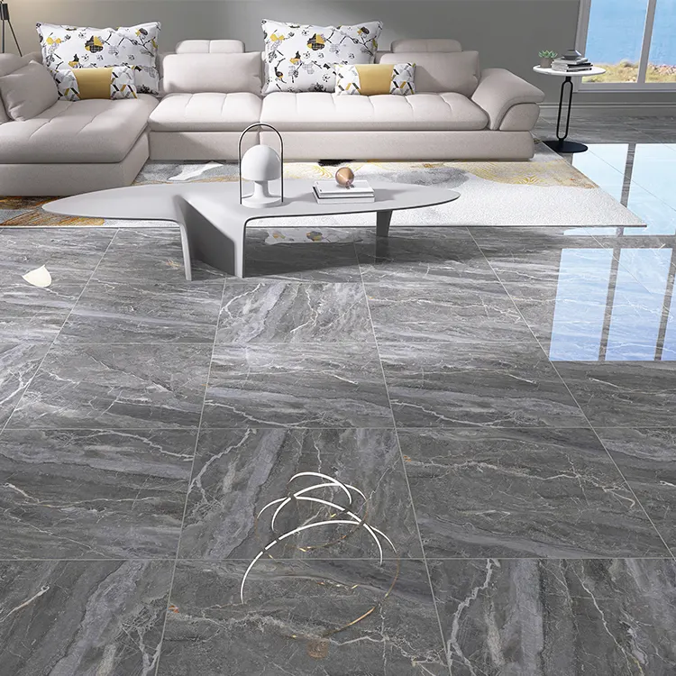 Marble-Look Polished Porcelain Wall And Floor Tile 600x600mm