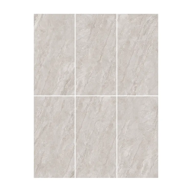 Marble-Look Dark Gray Glossy Porcelain Wall And Floor Tile 600x1200mm