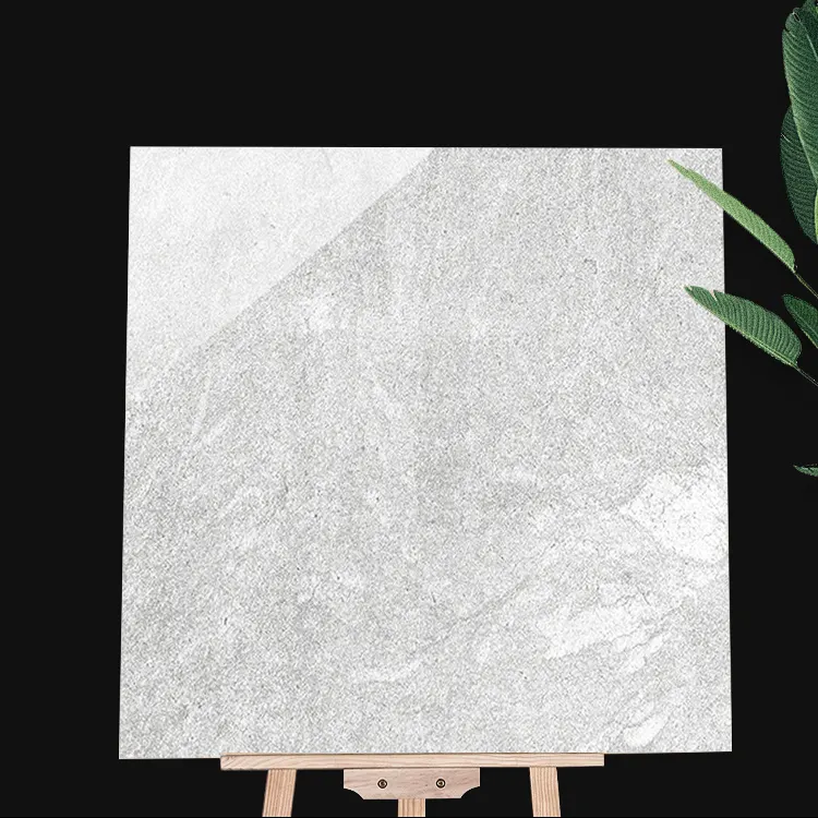 Non-Slip Stone-Look Gray Polished Porcelain Floor Tile 600x600mm