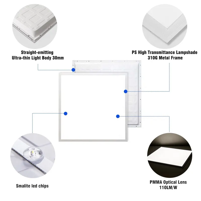 Dimmable TRIAC Recessed Square LED Panel Light 2x4/2x2/600x600 40W 1-10V