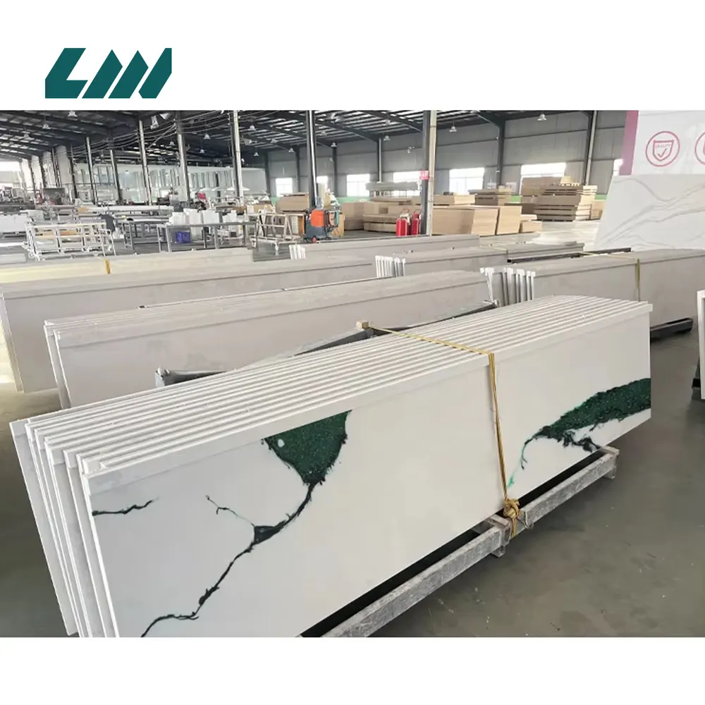 Marble-Look Engineered Quartz Slab 3200x1600mm