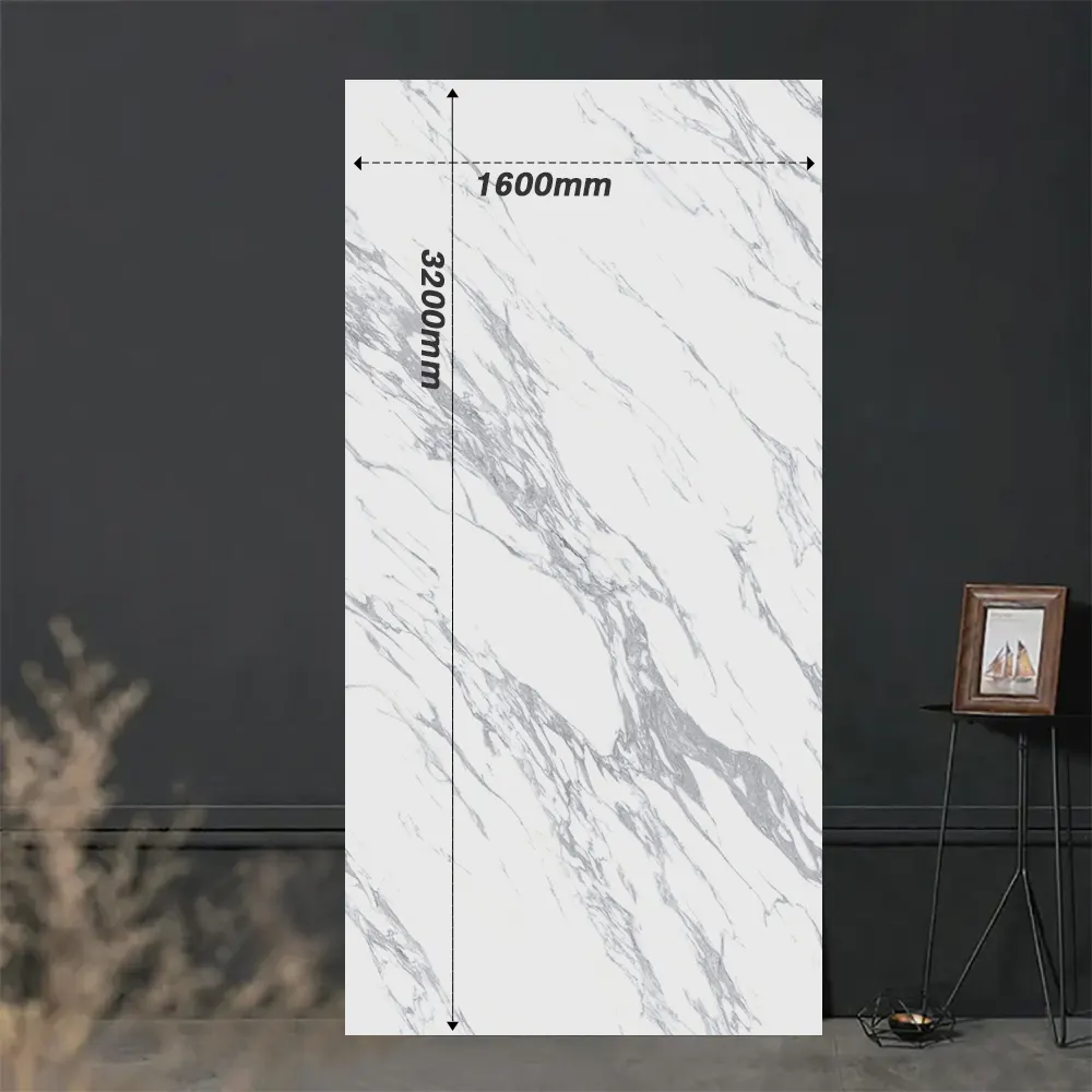 Marble-Look Glazed Sintered Stone Slab 1600x3200mm