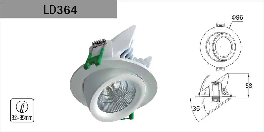 Zoomable Recessed Aluminum LED Downlight